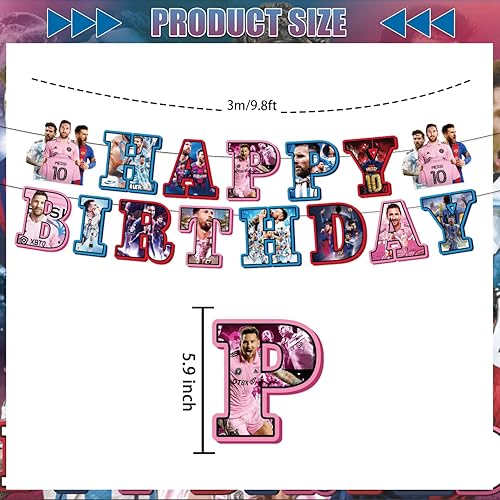 Miniatura 5 de Kit de decoración de cumpleaños de estrella de fútbol, 36 piezas de decoración de fiesta de estrella de fútbol, incluye pancarta de estrella de