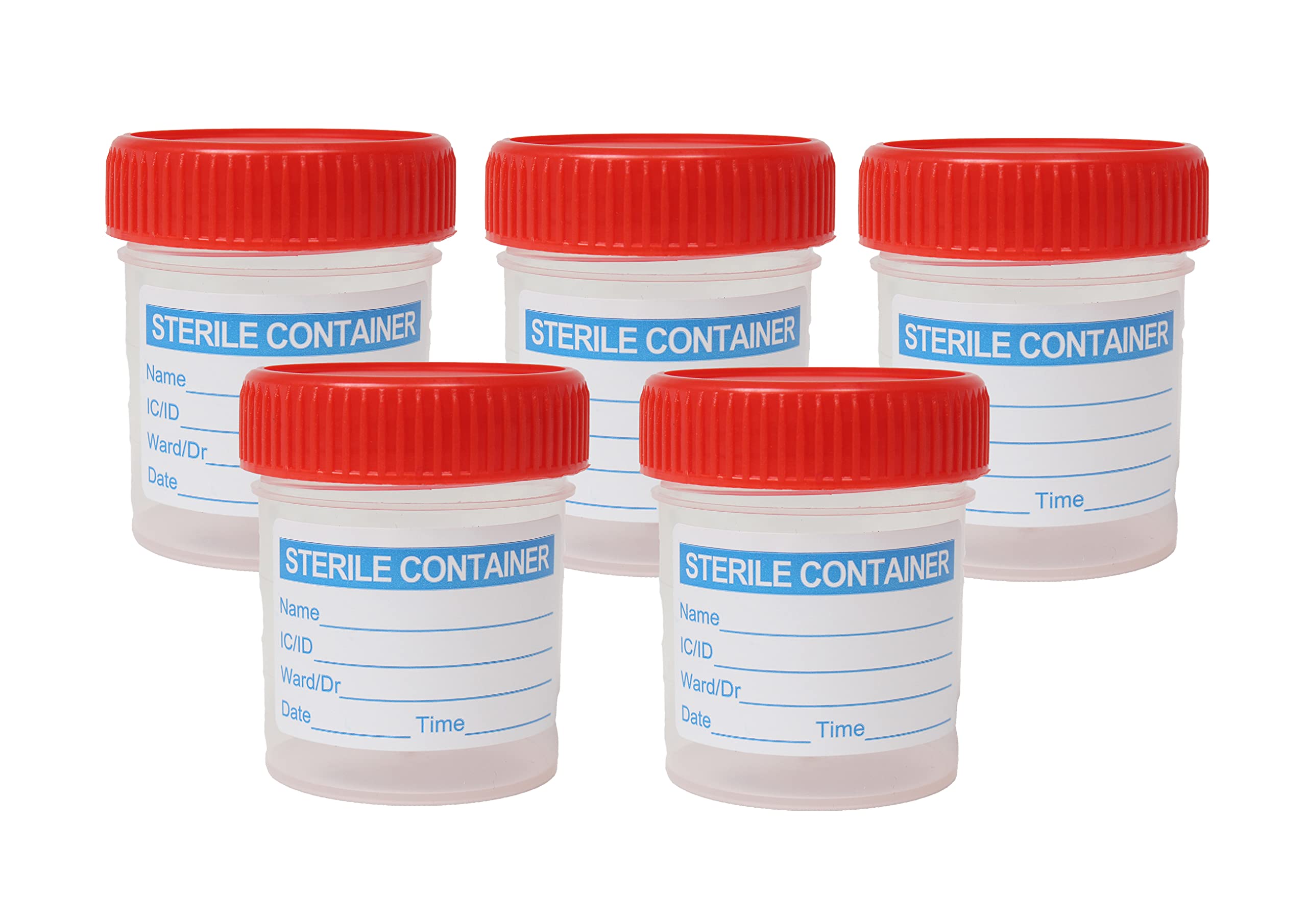Buy 5 Sterile Specimen Cups are Each Individually Packed with a Screw