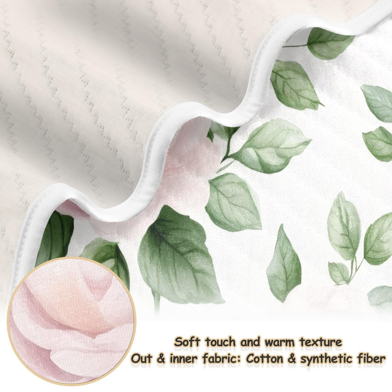 Burbuja Pink Roses Baby Blanket for Boys Girls, Nursery Soft Warm Swaddling Receiving Baby Blankets, 30x40 in Toddler Blanket