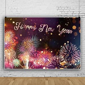 YongFoto 2026 Happy New Year Backdrop 8x6ft Glorious Night Sky - View #14