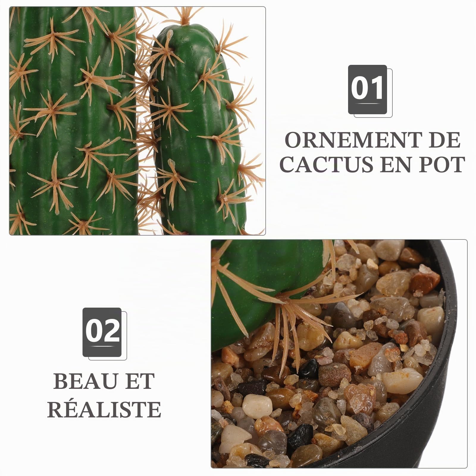Cabilock Cactus Artificielle Fausse Fleur De Cactus Fausses Plantes Grasses en Pots Faux Gros Grandes Fausses Plantes De Simulation De en Faux Saguaro Ornements Bureau Plas