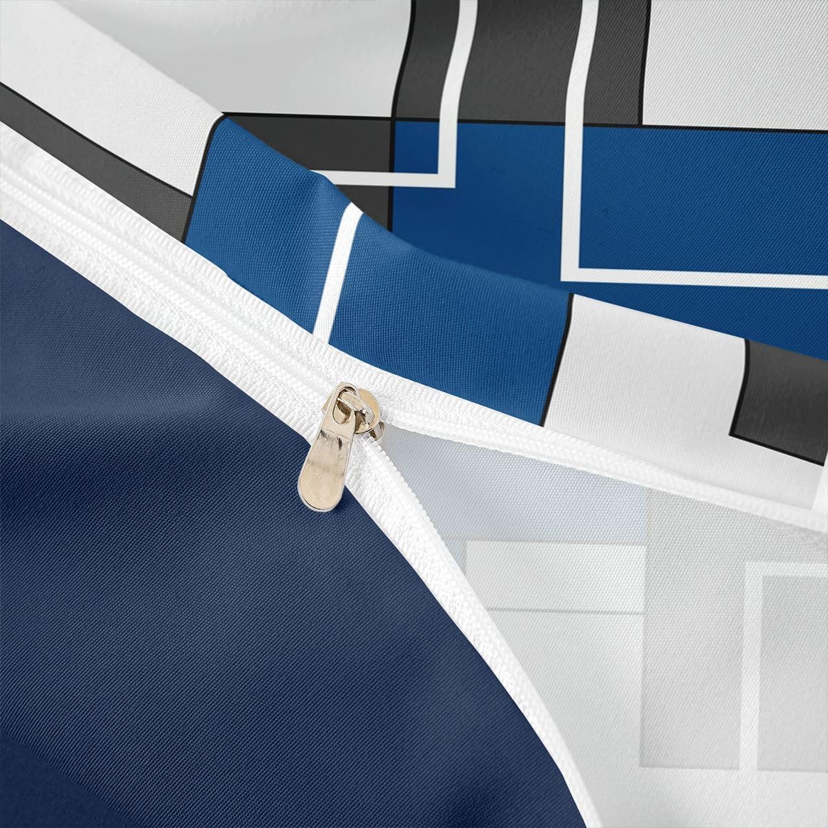 Erosebridal Navy Blue Geometric Duvet Cover King Size for Boys Girls