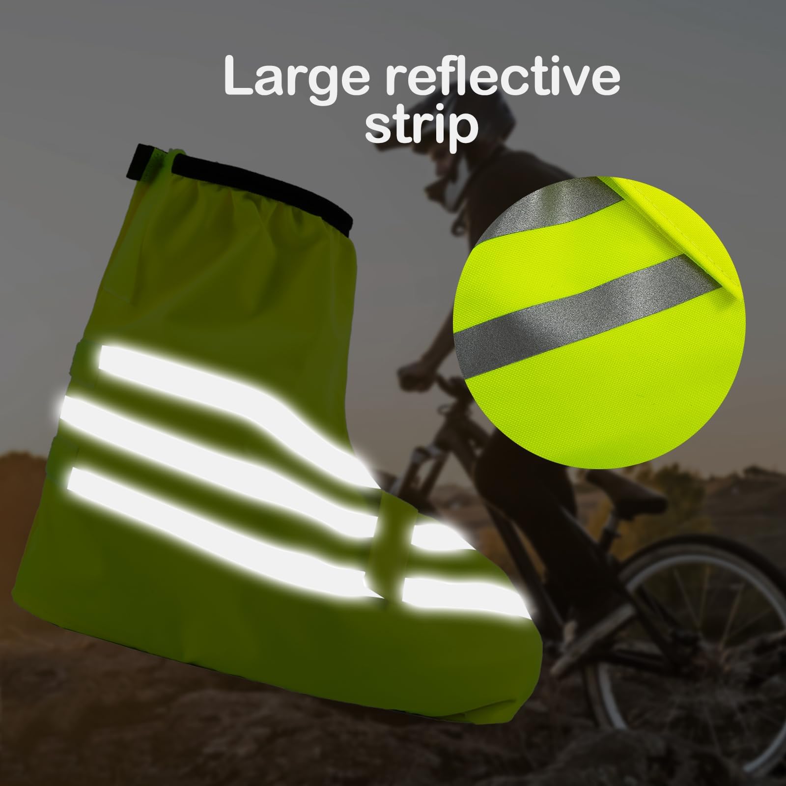 Surchaussures Imperméables Vélo - Guêtres Pluie Avec Bandes Réfléchissantes, Unisexe, Taille 36-46, Tissu Oxford 300D Respirant