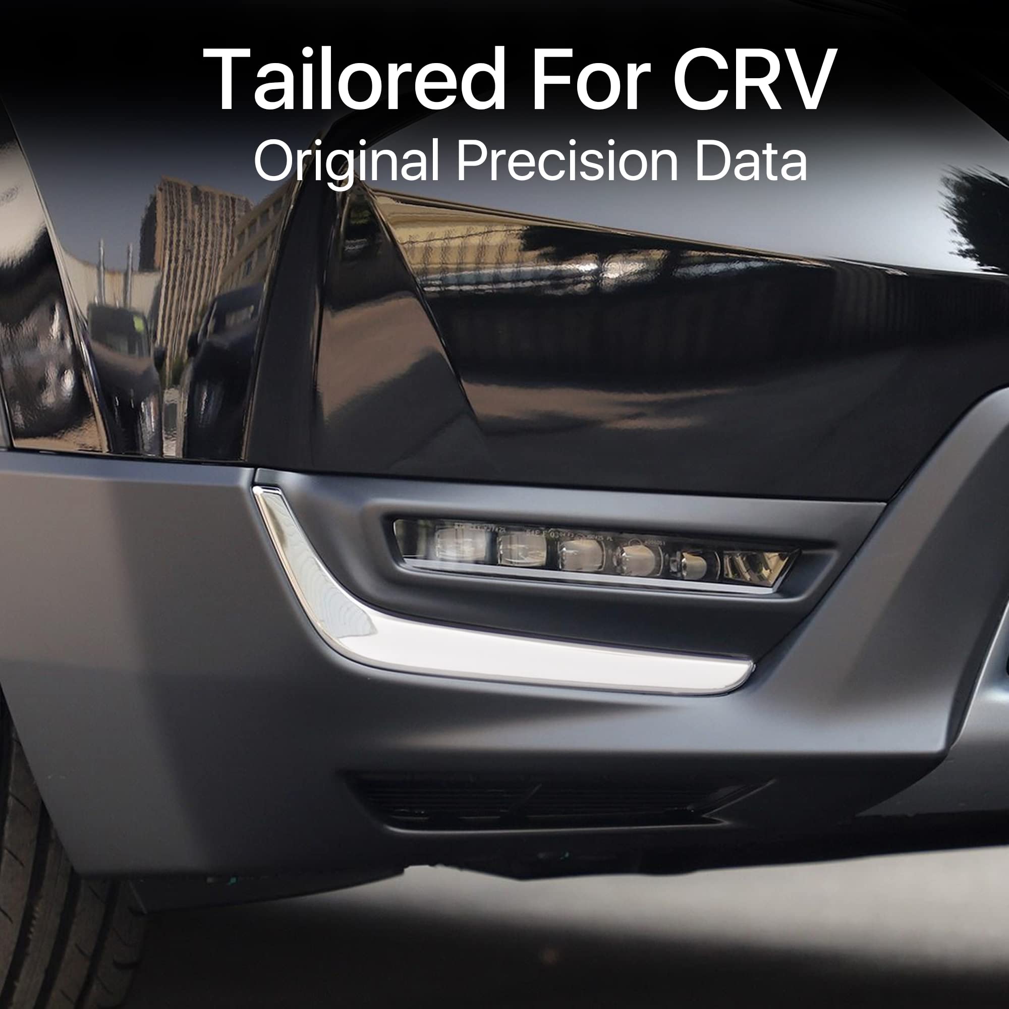 for Honda CRV CR-V 2019 2018 2017 Chrome ABS Front Fog Lamp Cover Trims, Sporty OEM Style Front Fog Lamp Molding Strip for CR-V