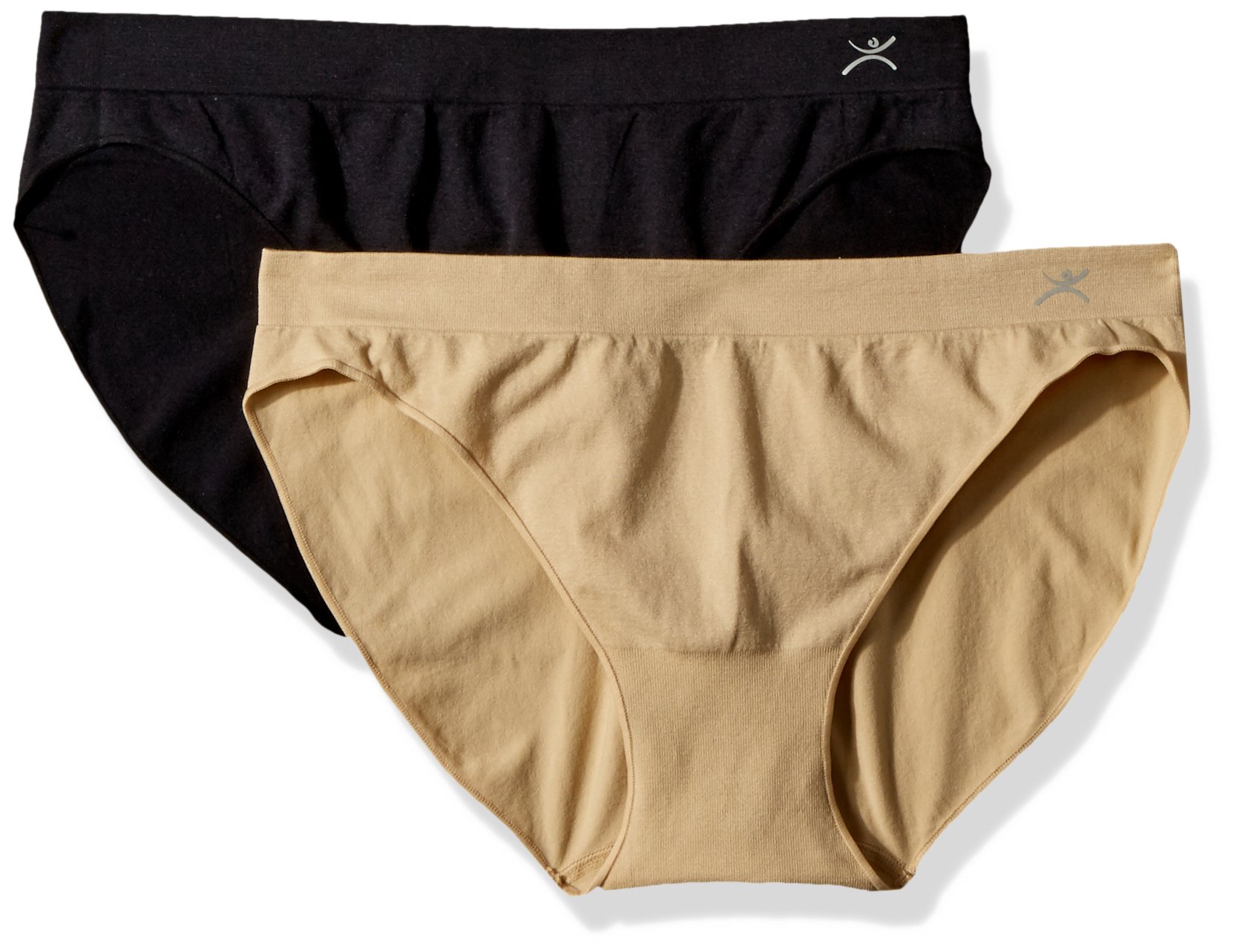 Women's Seamless Bikini 2-Pack, Black/Nude, Small/ 27-29"