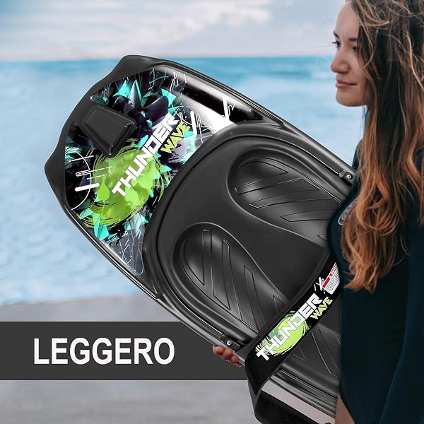 SereneLife Tavola da Surf Kneeboard con Gancio e Cinghia per Bambini e Adulti, Sport Acquatici e Ideale per Attività in Barca, Waterboarding, Boogie Boarding in Ginocchio e Knee Surf - 2