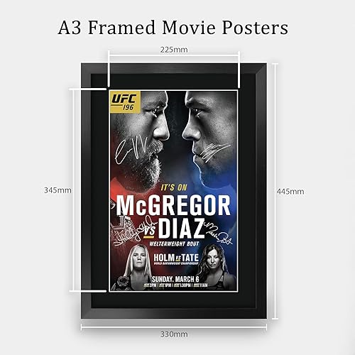 Miniatura 2 de HWC Trading Póster del programa UFC 196 Conor McGregor Nate Diaz Holly Holm Miesha Tate firmado 16 x 12 pulgadas, regalo enmarcado impreso,