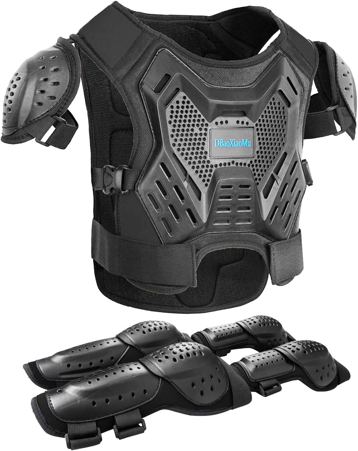 Kids Youth Motocross Armor Protective Vest Suit,Children Chest Back Knee Elbow Protection for MTB ATV 2 Sets