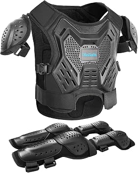 Kids Dirt Bike Gear, Youth Motocross Armor Protective Vest Suit,Children Chest Back Knee Elbow Protection for Cycling ATV