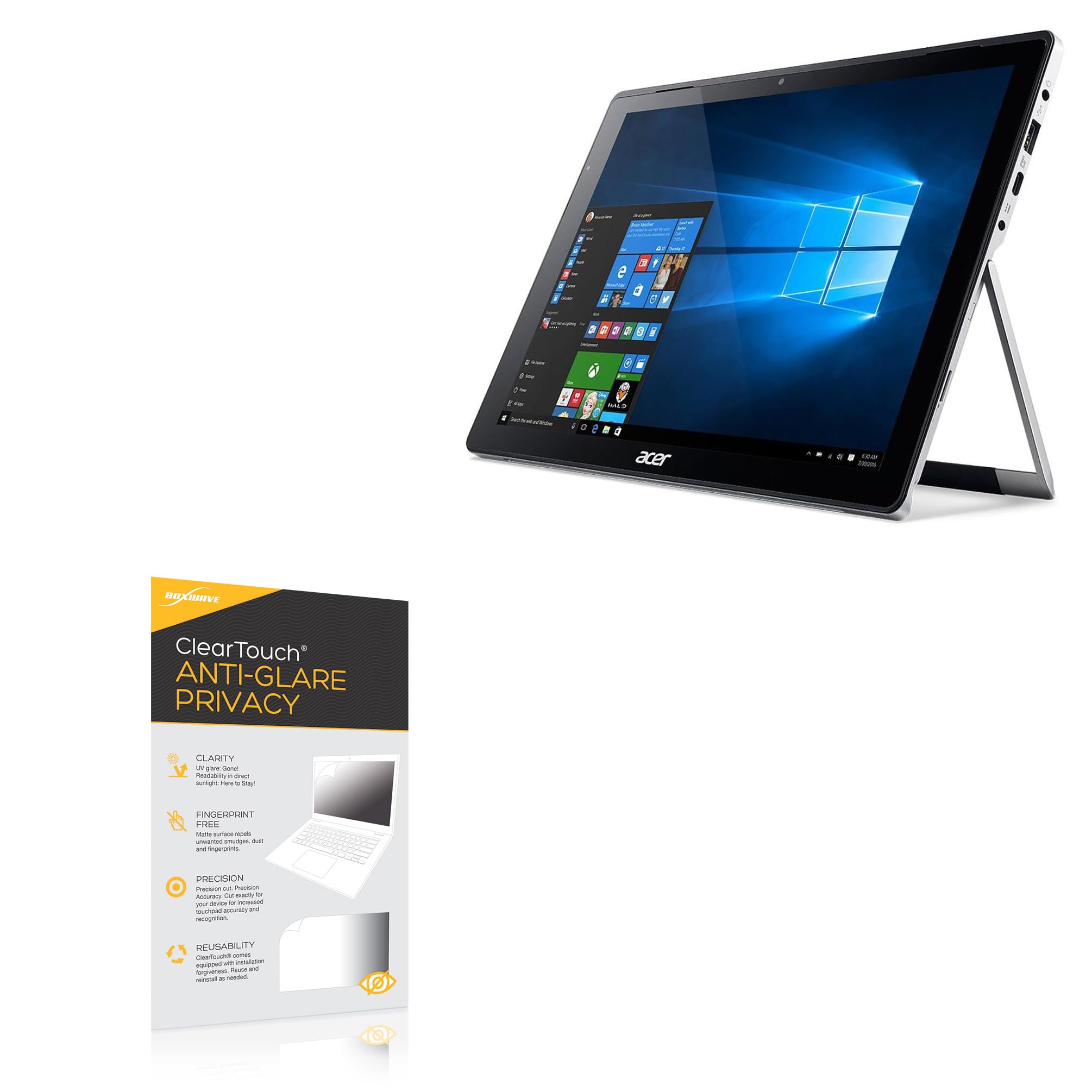 BoxWave Screen Protector Compatible With Acer Switch Alpha 12 (SA5-271) - ClearTouch Anti-Glare Privacy (2-Pack), Privacy Screen Protector Flexible Film Anti-Glare