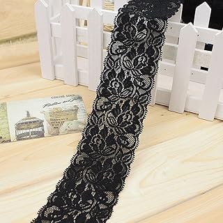 Ruban élastique Dentelle, style vintage ruban de dentelle tailler Mariage Bord festonné Vêtements Decor DIY 100 x 6,5 cm free size Noir