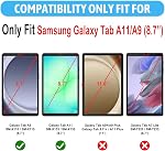 2-Pack Screen Protector for Samsung Galaxy Tab A11/ A9 8.7 inch | SM-X133/SM-X135/ SM-X110/ SM-X115 8.7" Tempered Glass [Dimensions: 206.4 * 120.2mm/ 8.13 * 4.73 in] 9H Hardness Bubble Free