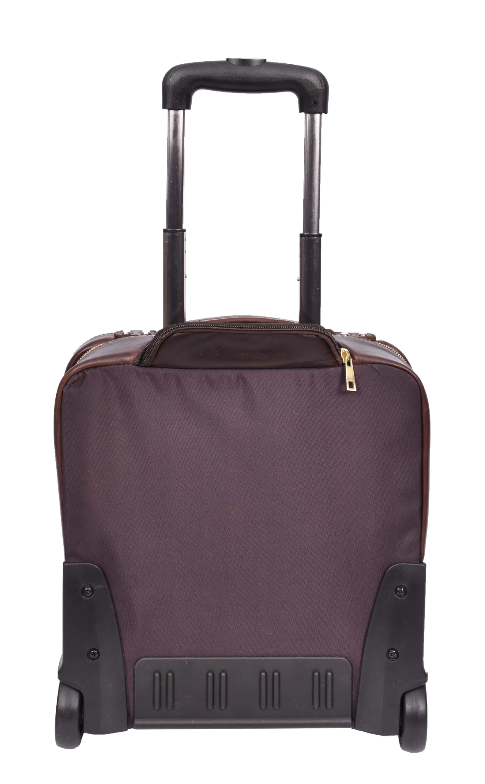 Pilotentasche aus echtem Leder mit Rollen Teleskopgriff für Business Reisetasche Sussex, braun, M, Pilotenkoffer