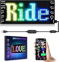 Vista 1 de GOTUS Letrero LED para automóvil, letrero LED de desplazamiento, flexible, aplicación Bluetooth, animaciones de diseño de bricolaje, texto, graffiti