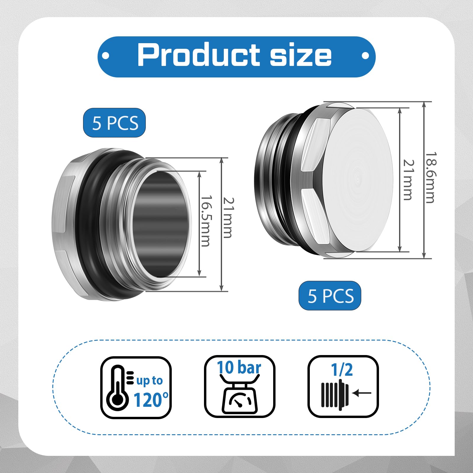 Ontluchtingsventiel 1/2 BSP met kap voor hydrauliek cilinder