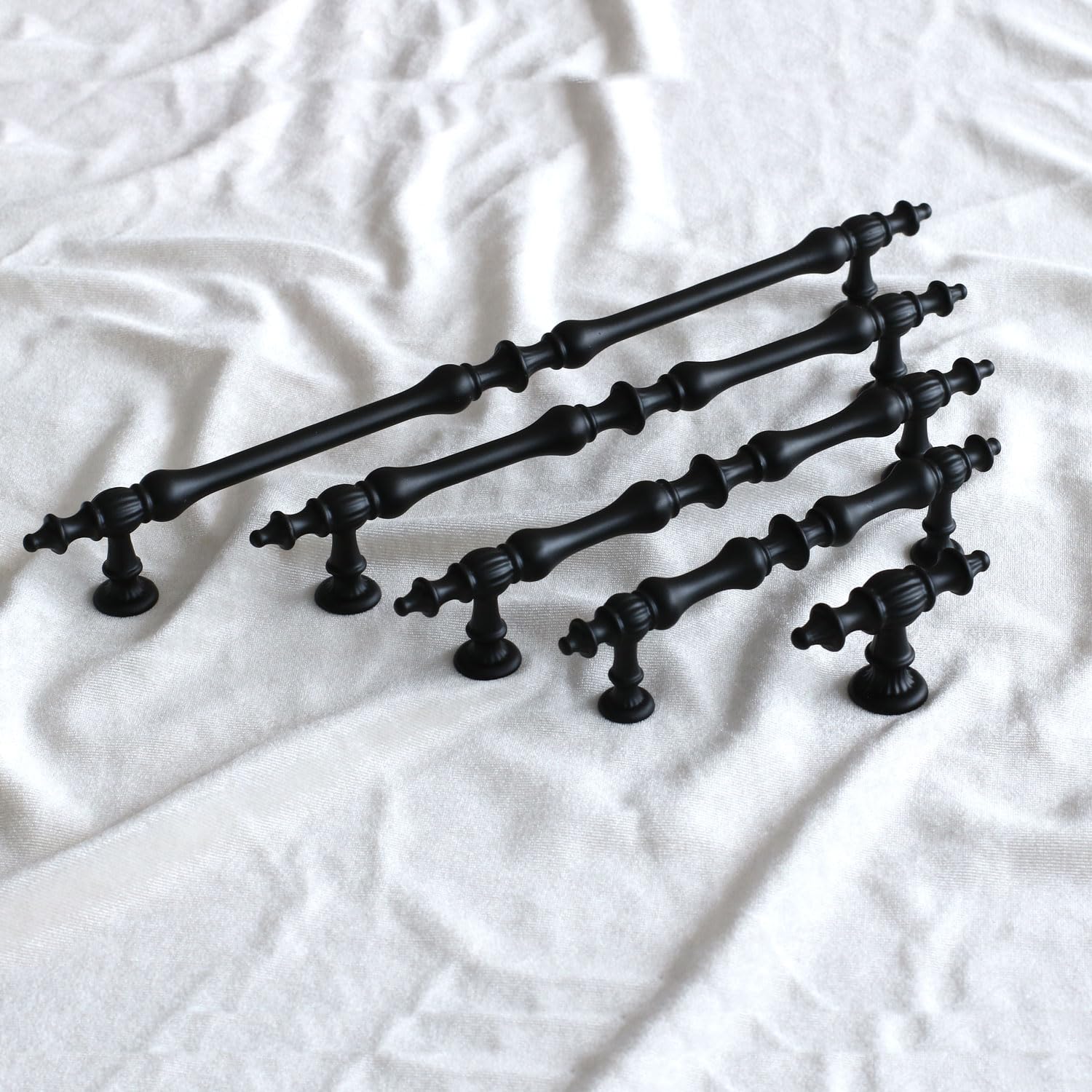 Badem10 Şehzade Kulp Mobilya Mutfak Dolabı Çekmece Dolap Kulpları Kapak Kulpu Kulbu Siyah 224 mm Metal