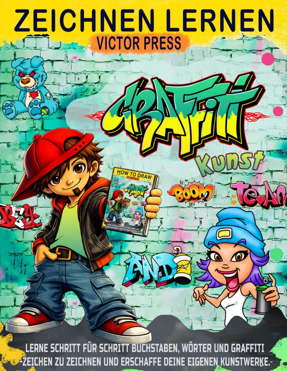 Graffiti Kunst zeichnen lernen: Lerne Schritt für Schritt, Graffiti-Buchstaben, -Wörter und -Zeichen zu zeichnen und erschaffe deine eigenen Kunstwerke.