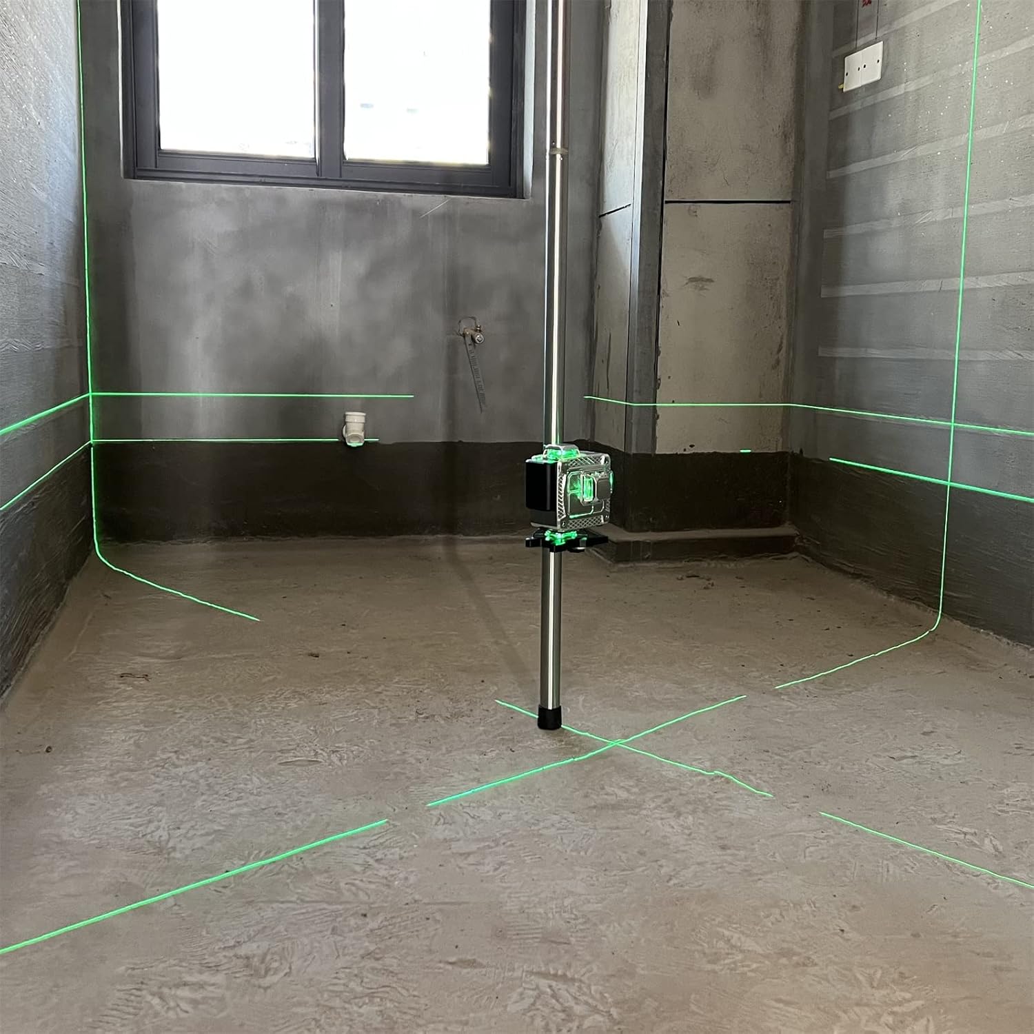 16 Lines Electroplating Level Self Leveling, 4x360° 4D Green Beam Line, Level for Construction with 2x360° Vertical 2x360° Horizontal, Li-ion Battery and Remote Control Included