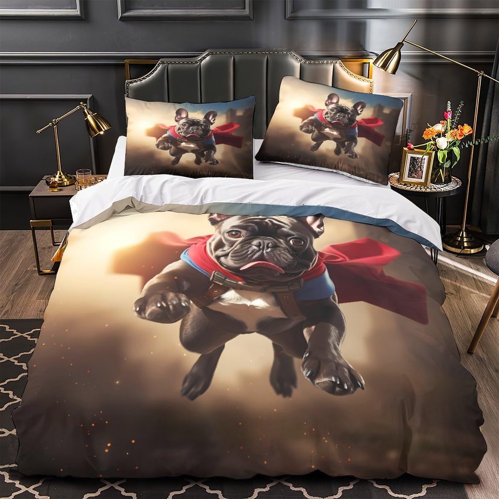 Housse de couette 220x240cm style floral dessin animé pour créer un cocon doux dans la chambre