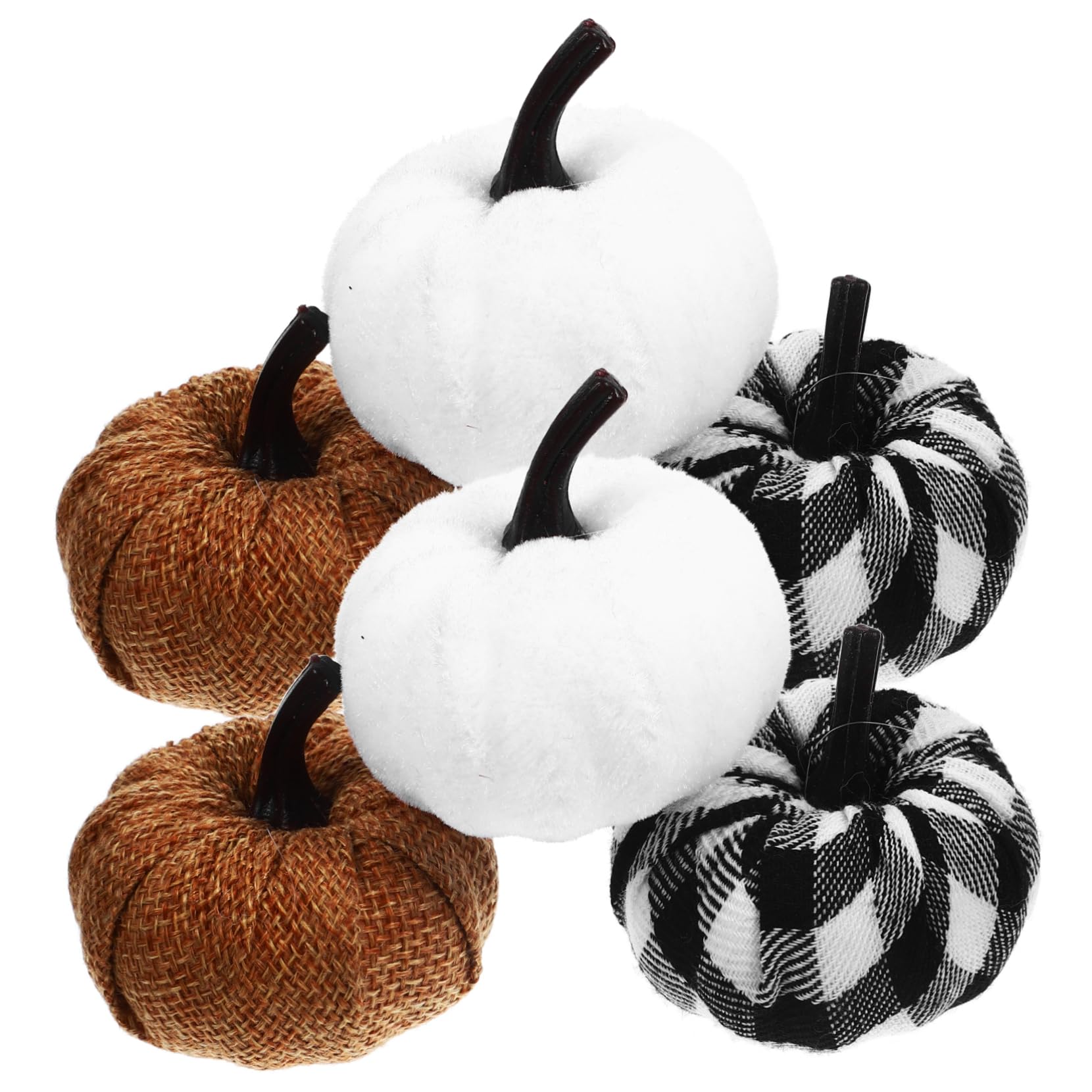 PartyKindom 5 Set Decorazione Di Zucca in Tessuto Simulato Crea Zucche Finte Lanterna Di Zucca Di Halloween Zucche in Tessuto Espanso Decorazioni Per La Tavola Di Halloween Stoffa 6 Pezzi*5