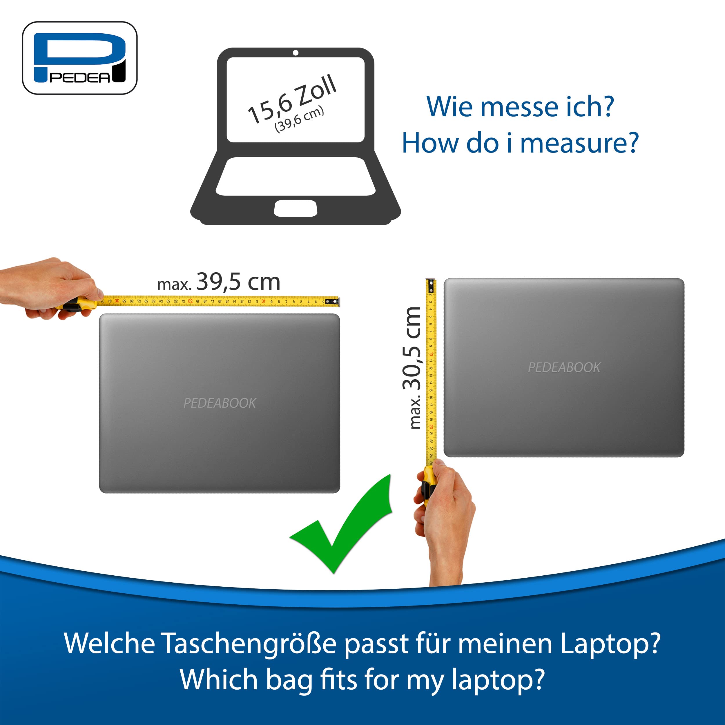 PEDEA Premium torba na notebooka 39,6 cm (15,6 cala) z kieszenią na tablet, czarna
