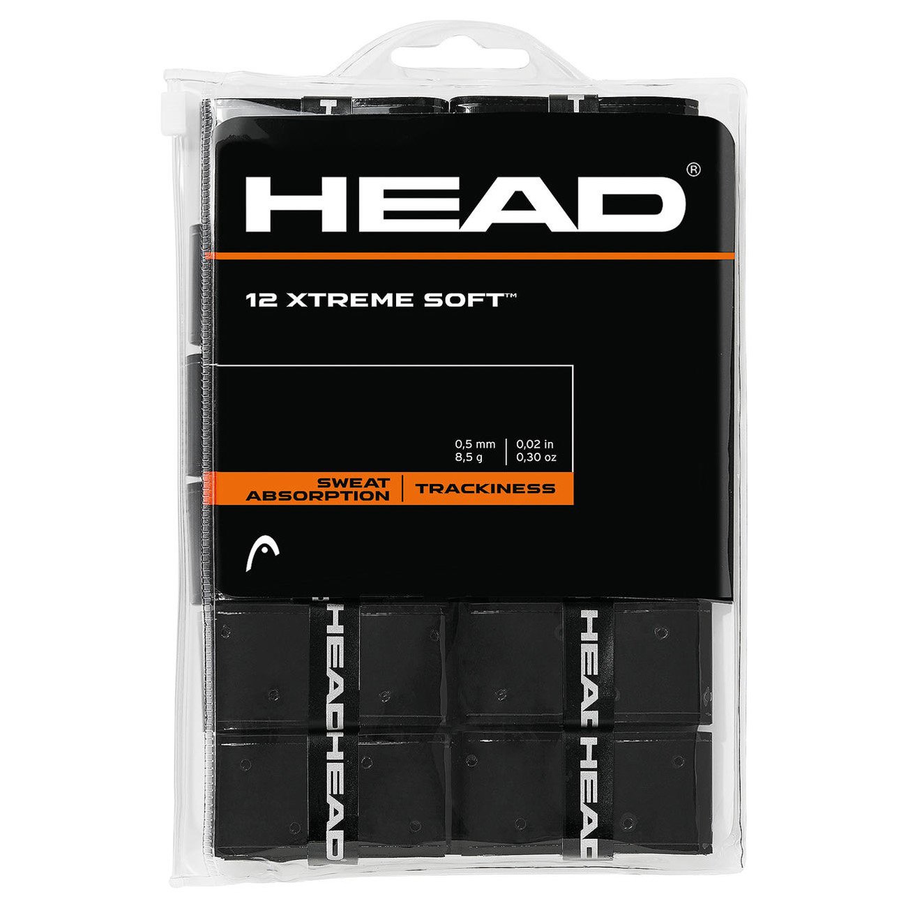 12 Overgrip Head Xtreme Soft tennis grips black
