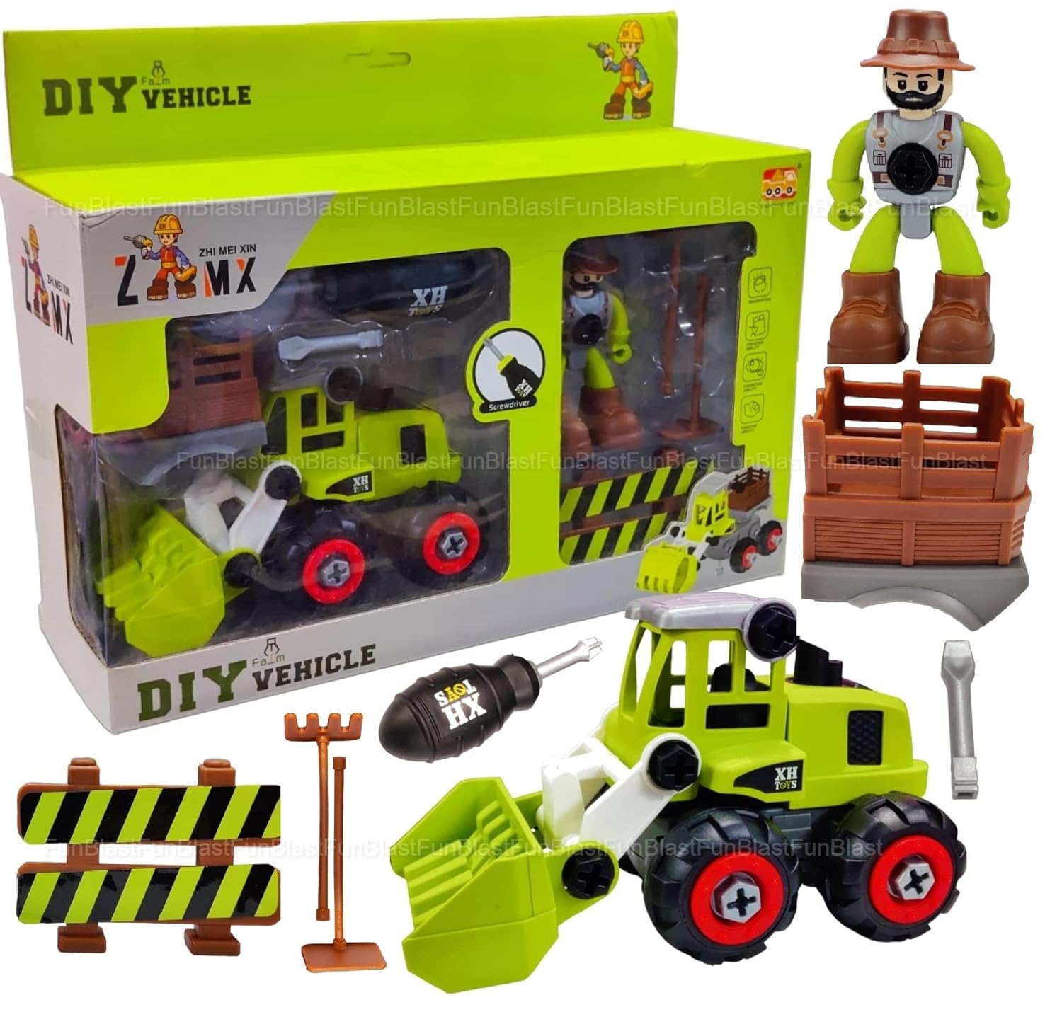 Buy FunBlast Farm Tractor Playset Toy DIY 2 in 1 Building