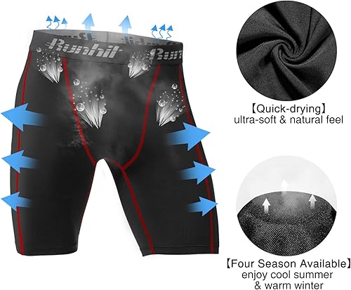 Miniatura 5 de Runhit - Pantalones cortos deportivos de compresión para hombre, ropa interior de elastano, pantalones para correr y entrenar