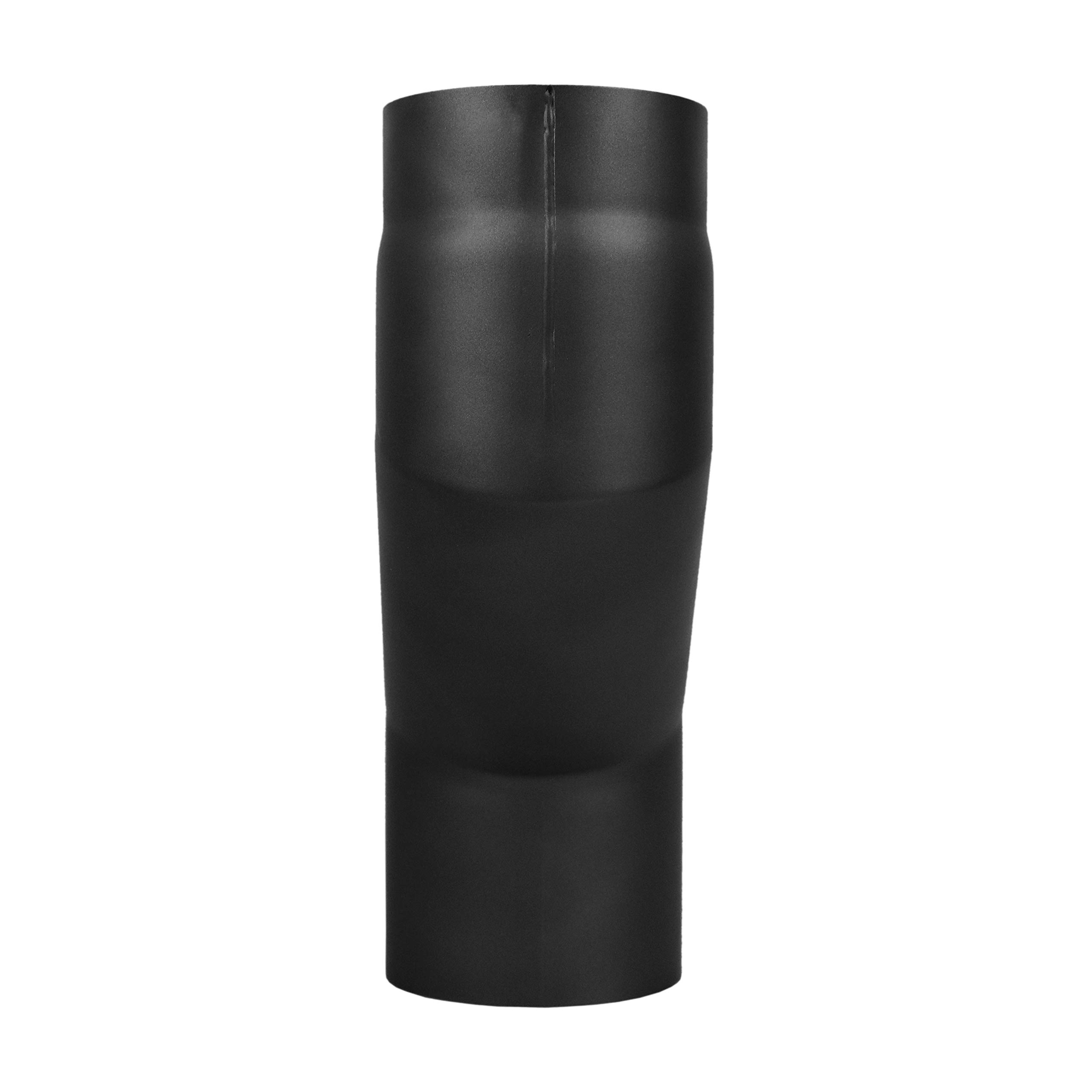 LANZZAS Rauchrohr Versatzbogen mit 120 mm Versatz - im Durchmesser Ø 150 mm - Farbe: schwarz - Doppelbogen Etagenbogen