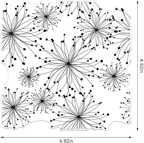 Miniatura 9 de Sellos transparentes de fondo de flores de anacardo para hacer tarjetas, decoración de álbumes de recortes, fondo de flores, sellos transparentes de