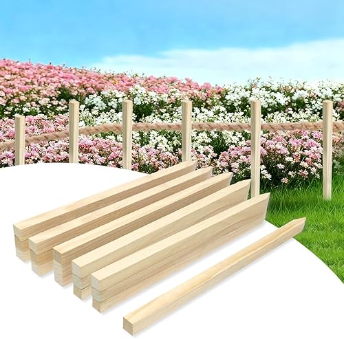 Miniatura 7 de 30 estacas de jardín de madera de 12 pulgadas, estacas de madera para letreros, estacas de grado y encuesta para soporte de plantas, valla de limo,