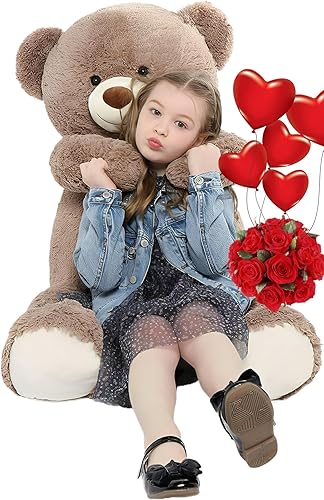 Miniatura 21 de Tezituor Oso de peluche grande de 59 pulgadas, animal de peluche negro gigante para baby shower, Navidad, día de San Valentín o cumpleaños, oso