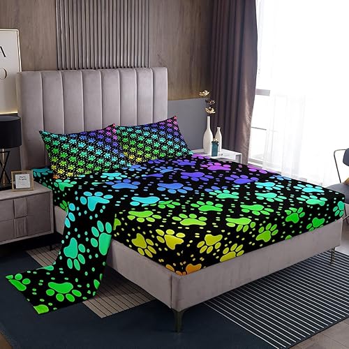 Miniatura 219 de Castle Fairy Juego de sábanas con temática de Halloween, tamaño Queen, juego de ropa de cama con estampado de animales de murciélagos negros