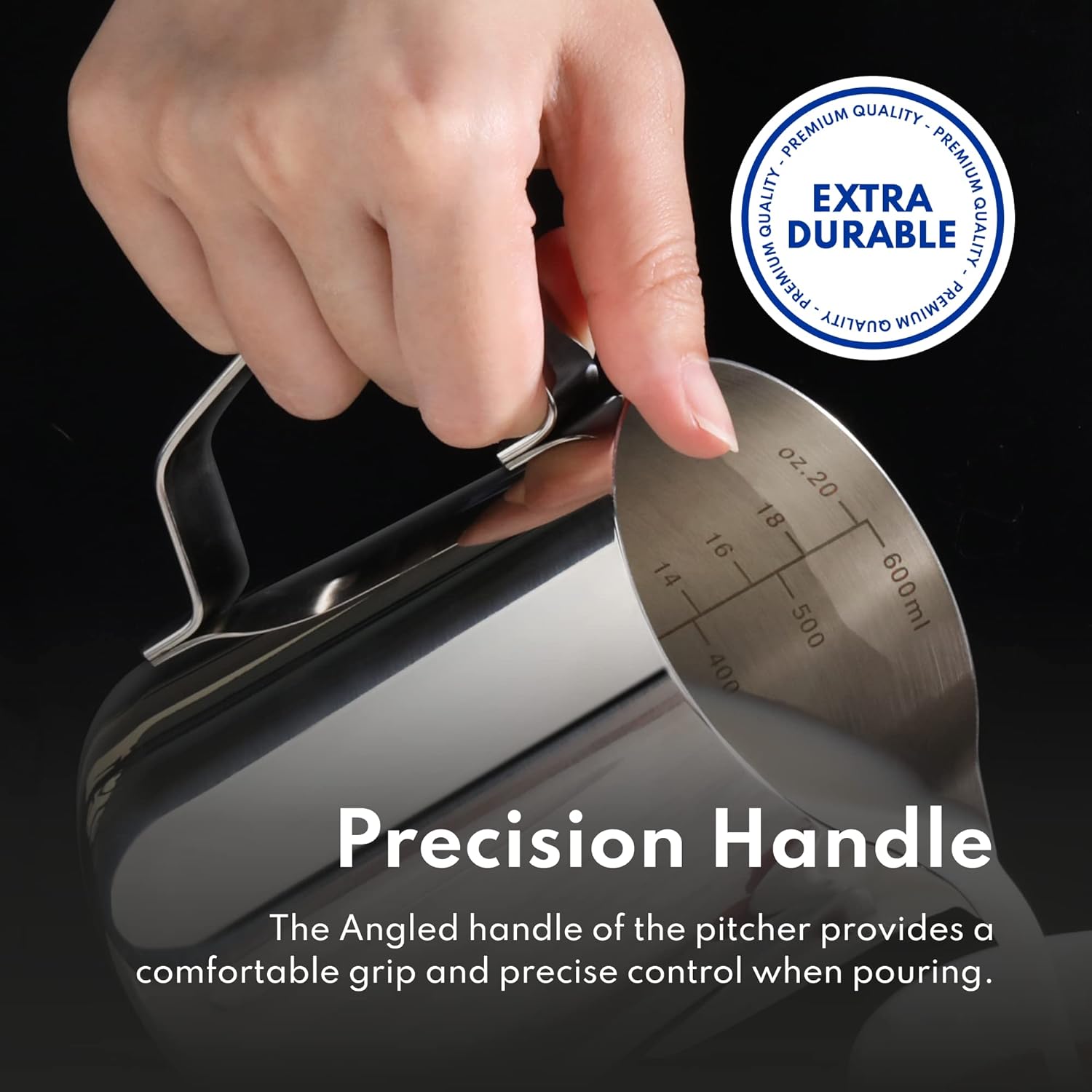 New Star Foodservice Commercial Grade Stainless Steel 18/8 Frothing Pitcher (20-Ounce (Frothing Pitchers)) - Image 6