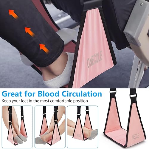 Miniatura 4 de Reposapiés de avión Hommock de pie de viaje con espuma viscoelástica, reposapiés plano ajustable portátil, reposapiés sin choques que proporciona