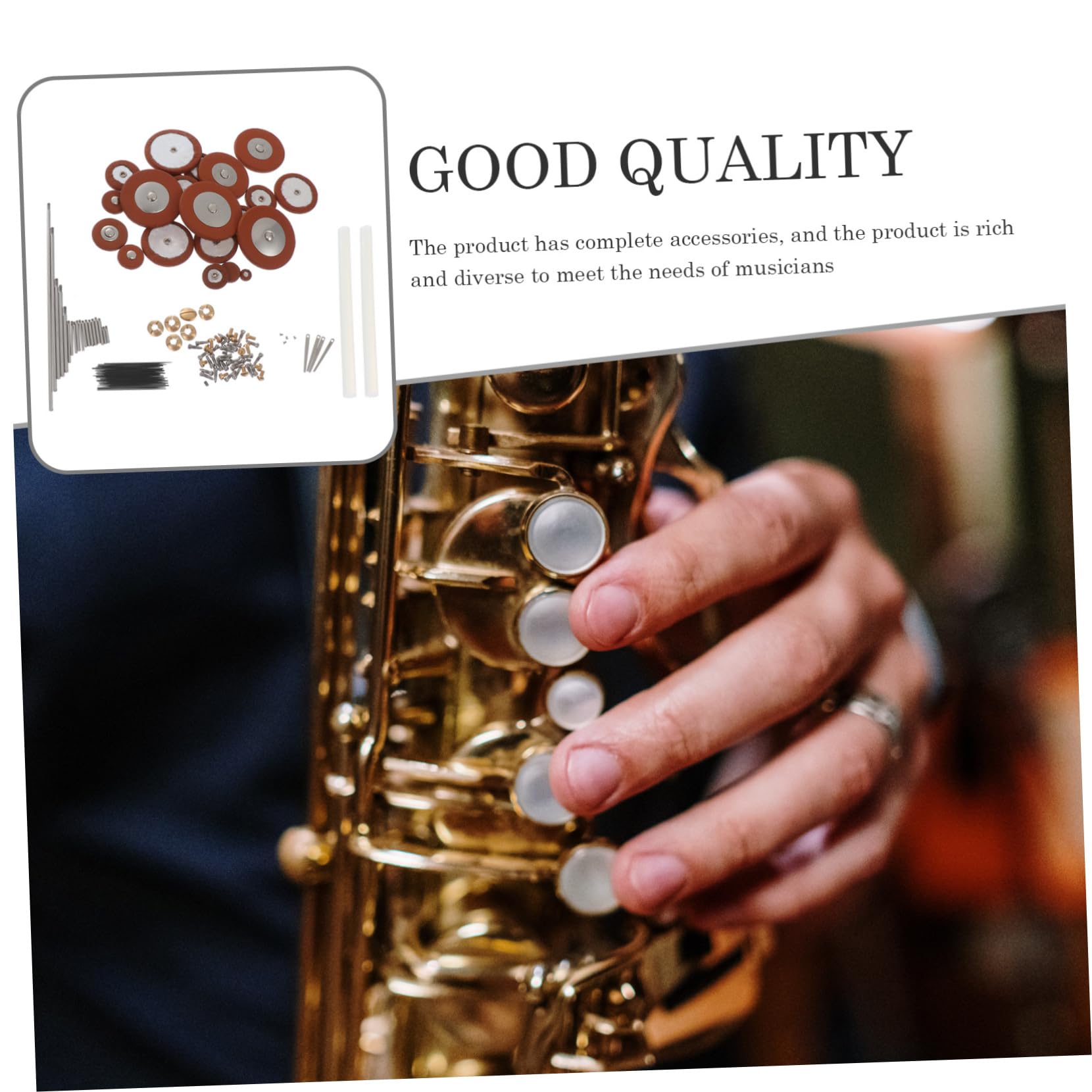 HEMOTON Kit di Riparazione Sassofono Contralto Viti e Cuscinetti in Pelle e Metallo Completo Molle Accessori per Riparazione Strumenti Set Strumenti per Manutenzione Sax Colore Casuale
