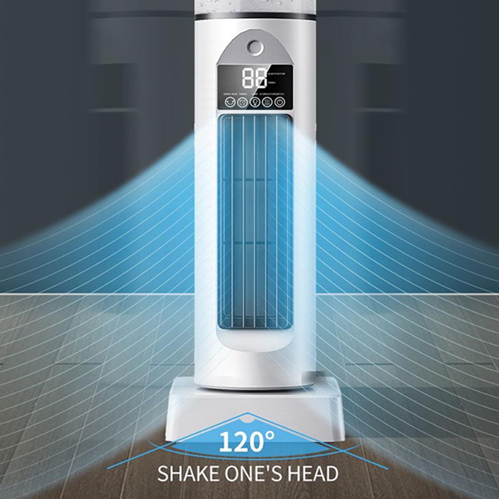 Blad Eative wentylator chłodzący powietrze - Adjuble Speed Tower wentylator z timerem i pilotem zdalnego sterowania, nawilżacz powietrza do sypialni, domu, biura i akademika, wydajna roztwór chłodzący