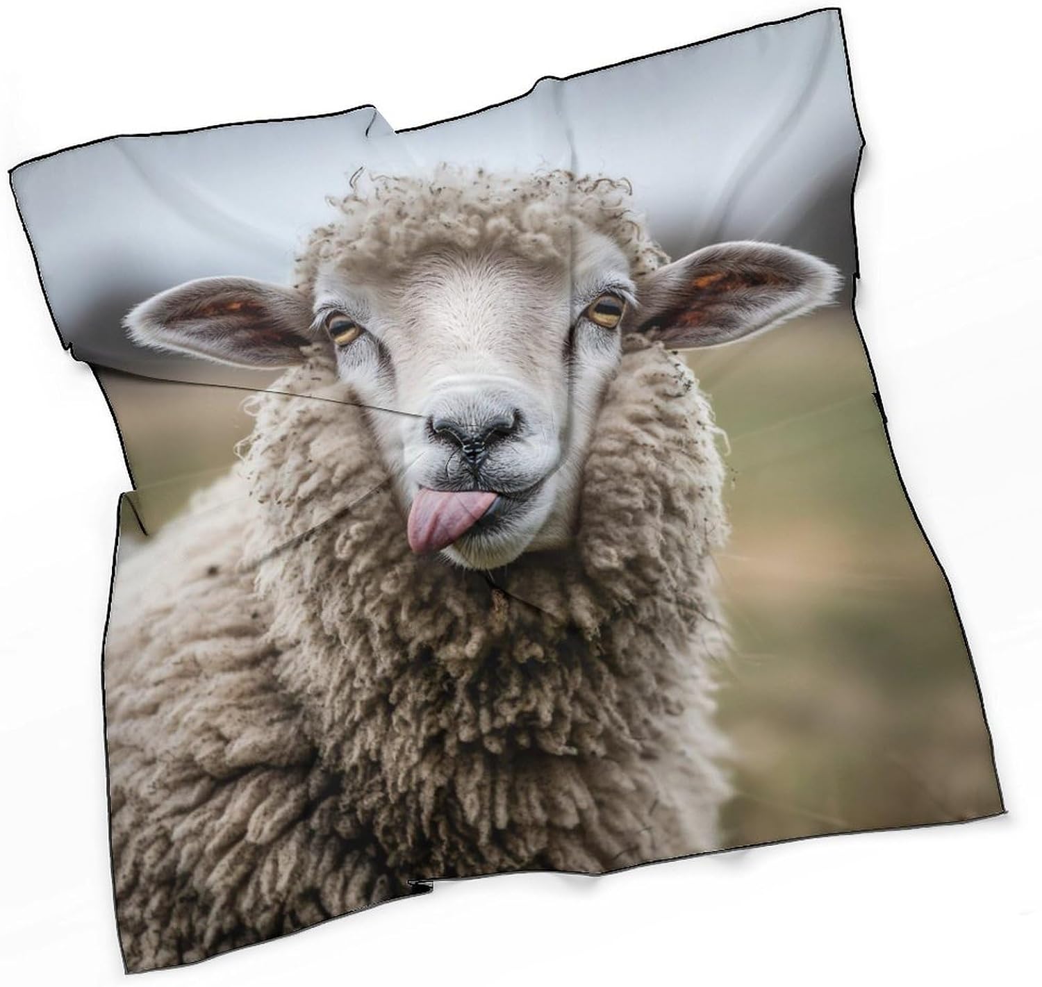 Funny Sheep Bandana Fashion Head Scarf Square Silk Scarf Print Neck Hair Scarfs for Women Men Gifts