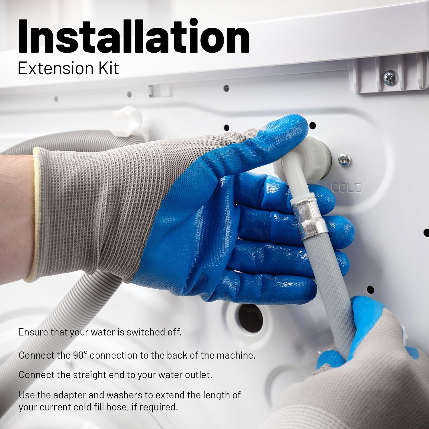 Europart Universal Washing Machine and Dishwasher Cold Fill Hose Extension Kit