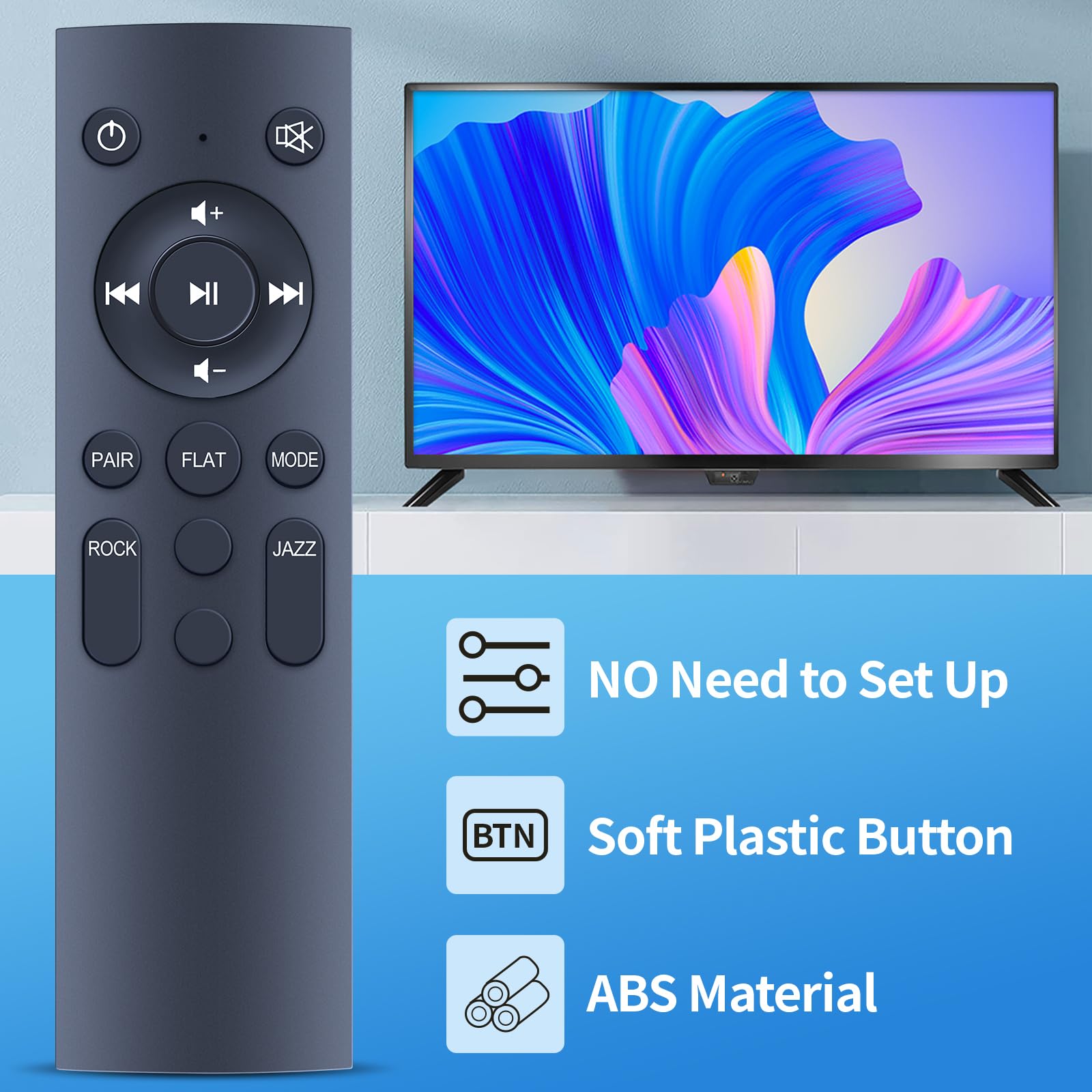 New Remote Control Replacement for MAJORITY BOWFELL BOW-BAR-BLK Soundbar, black - Image 3