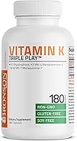 Vista 5 de Suplemento de Vitamina K Triple Play de Bronson (vitamina K2 MK7 / vitamina K2 MK4 / vitamina K1) 0,00002 oz, No Model, 1