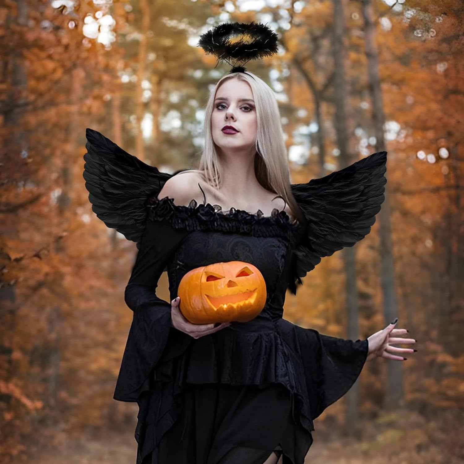 Angel Wings, Angel Wings and Halo for Women Adult Christmas Halloween Fancy Dress Costume