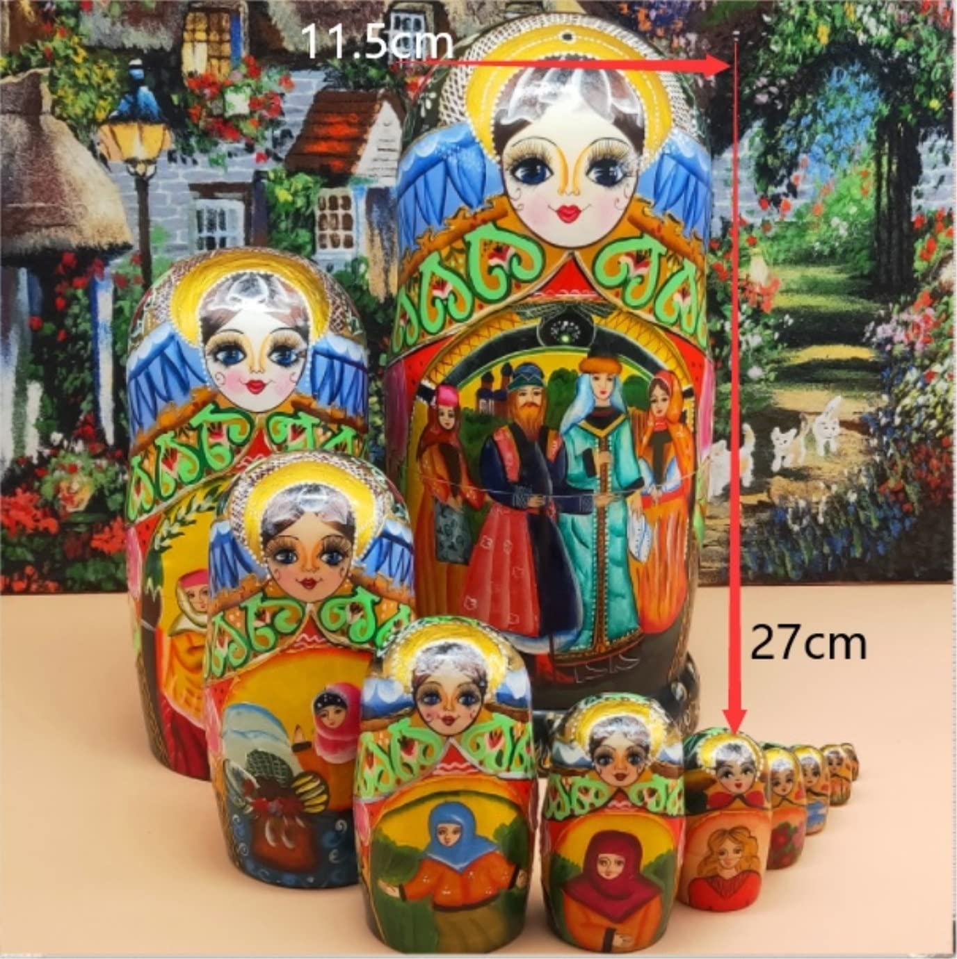 Matrioszki Matrioszka Lalka Rosyjska 10 Sztuk Rosyjskie Lalki Gniazdowania Ręcznie Malowane Piękne Tradycyjne Matryoshka Lalki Prezenty Na Boże Narodzenie Urodziny Rosyjskich Lalek Rosyjskie Lalki