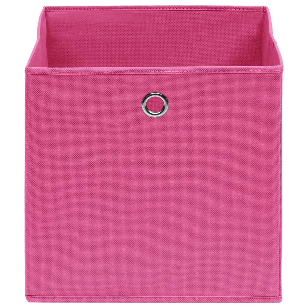 10 scatole portaoggetti da 28 x 28 x 28 cm, in tessuto, pieghevoli, per armadio, organizer rosa