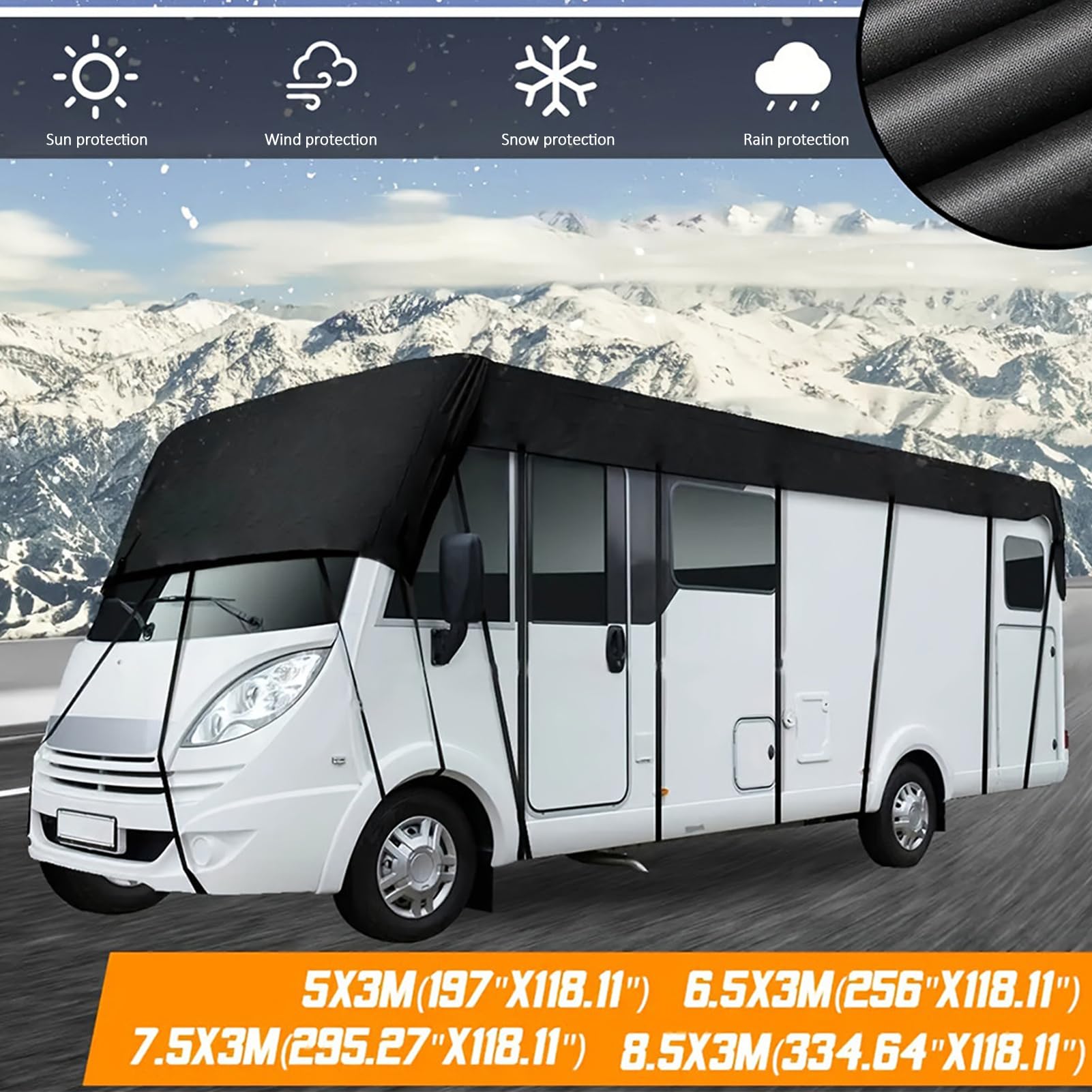 Wohnwagen Schutzhülle,Wohnmobil Abdeckplane, Wohnmobil Schutzdach 210D Dachschutzplane Abdeckung Abdeckplane für Wohnmobile und Wohnwagen,11.5x3m/37.7x9.8ft
