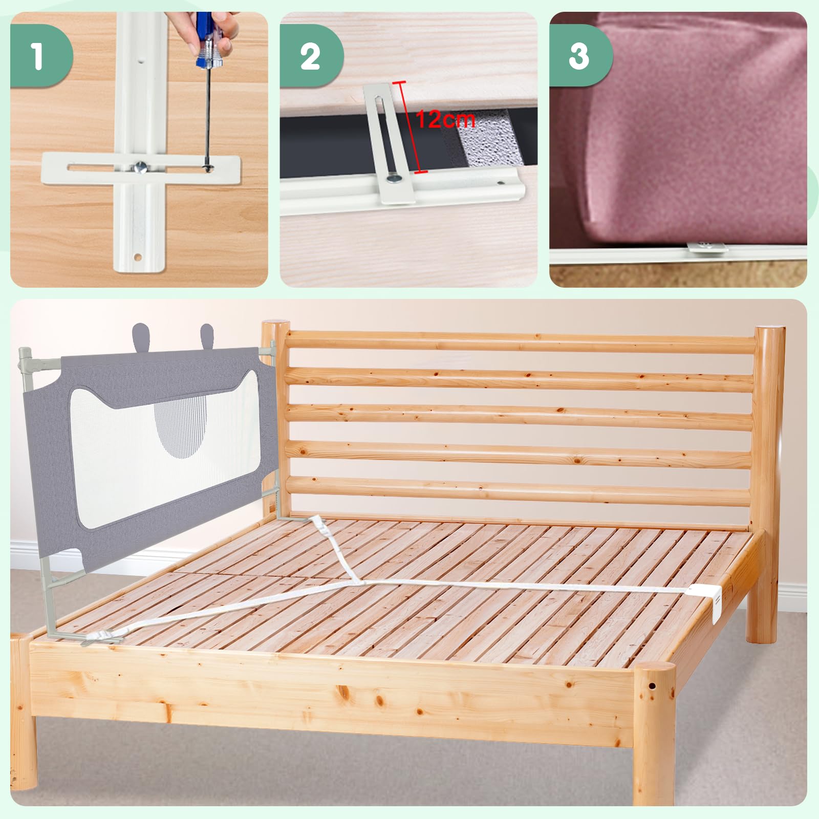 Barrière De Lit Pour Enfant Barrière De Lit Enfant Kidsbuddy - Anti-chute Réglable 200cm - Double Verrouillage - Sécurité Bébé Barrière Réglable Hauteur Barrière De Lit Pour Enfant Barrière De Lit Enfant Kidsbuddy - Anti-chute Réglable 200cm - Double Verrouillage - Sécurité Bébé Barrière Réglable Hauteur