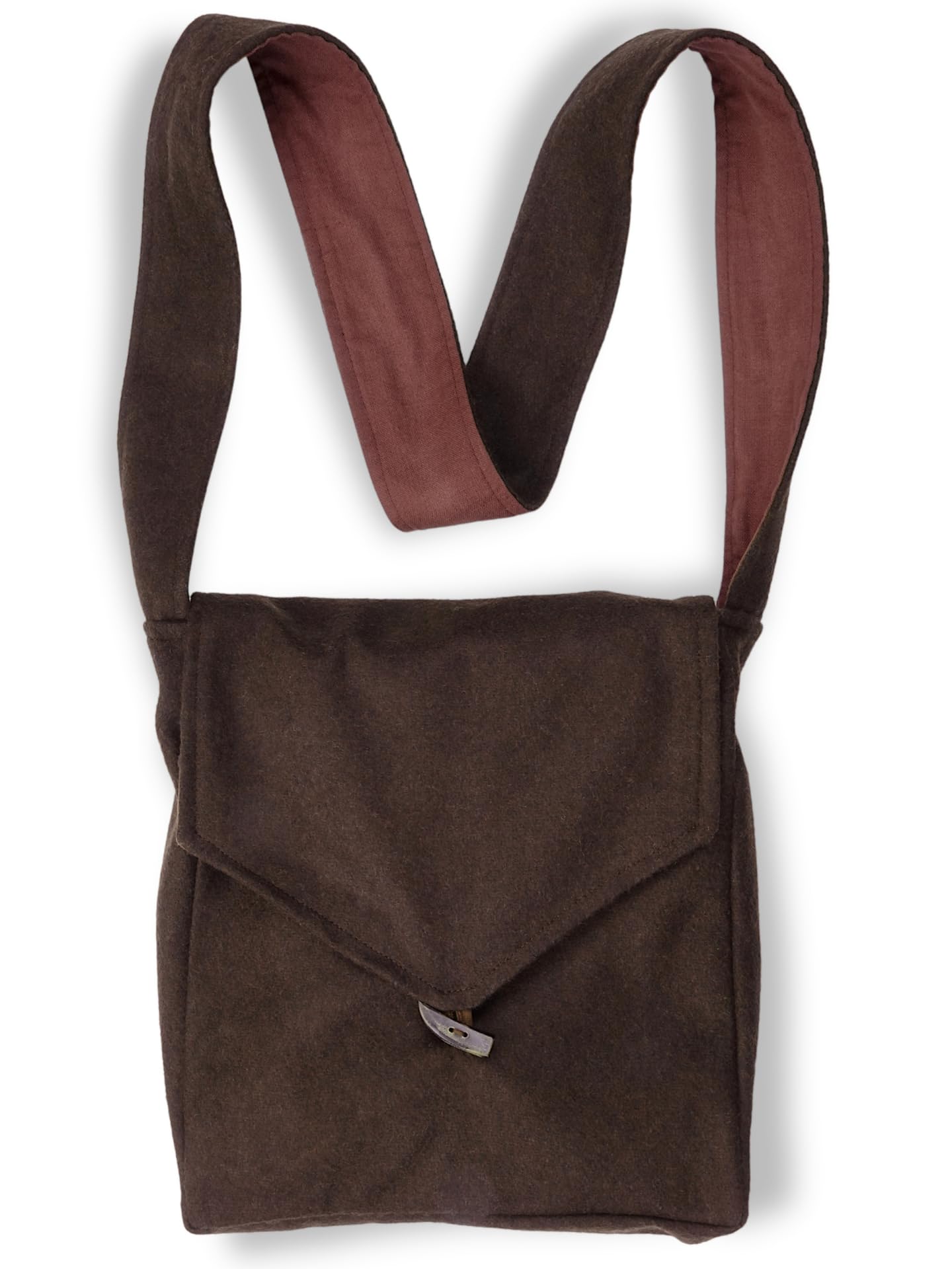 Sac médiéval Larie en feutre de laine - Noir/rouge, noir/vert, noir/bleu, noir/marron