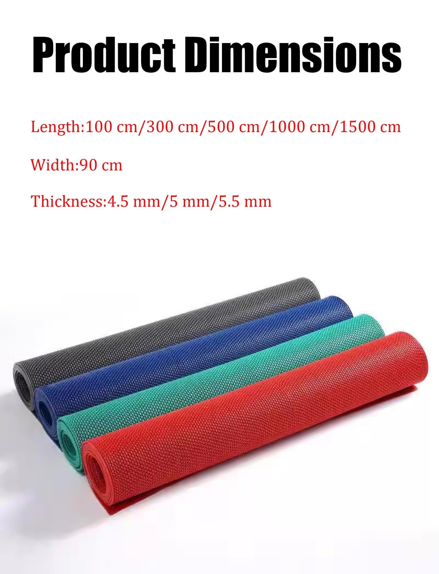 Alfombra de goma antideslizante impermeable para patio y jardín, alfombrilla de drenaje hueca para habitación húmeda, baño, ducha, inodoro, 90 x 100 cm