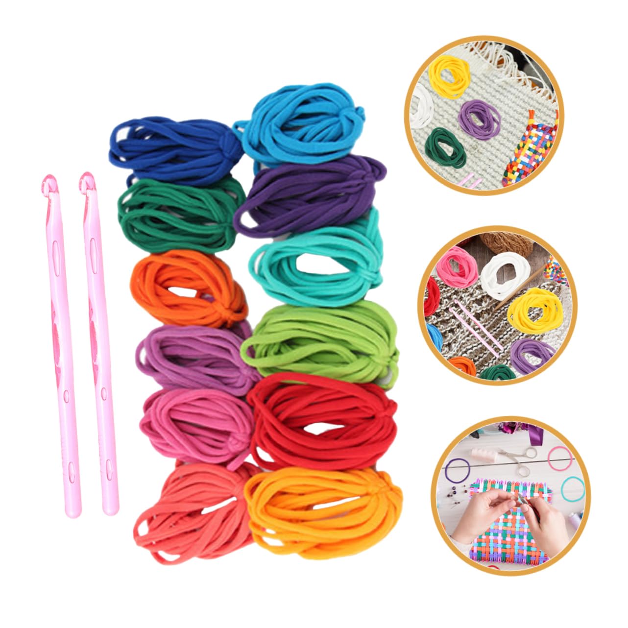 Uonlytech 4 Set Giocattoli a maglia intrecciare loop maglieria Potholder elastico per la realizzazione di bracciali passanti per presine anelli di ricarica del telaio kit telaio plastica