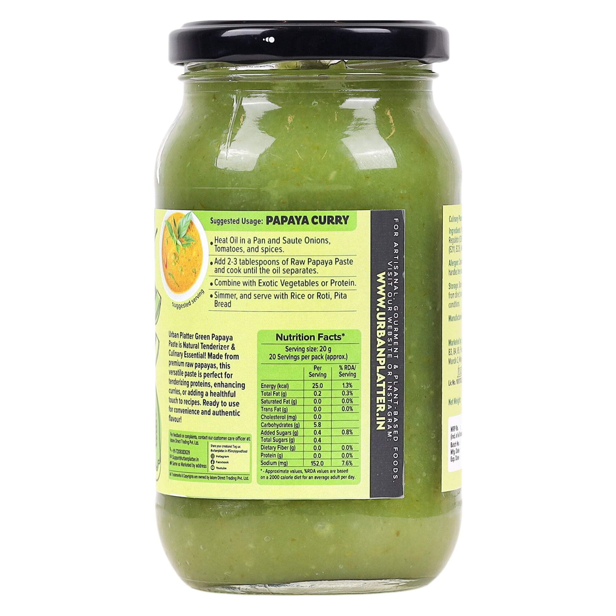 Urban Platter Raw Papaya Paste, 400g / 14 oz [Natural Meat Tenderizer] - Image 3 thumbnail